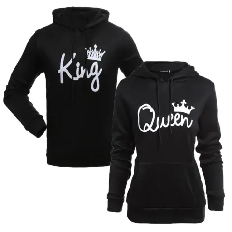 Black King and Queen Couple Hoodie