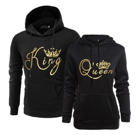 Gold King and Queen Couple Hoodie