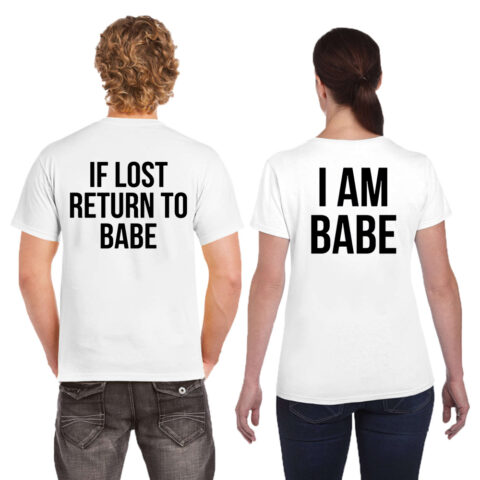 If lost return to babe Couple T-Shirt