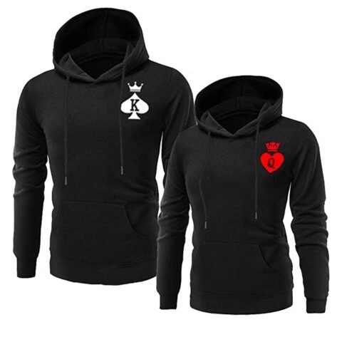 Spade King and Heart Queen Couple Hoodie